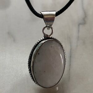 1919 Chic Silver and White Stone Pendant Necklace
